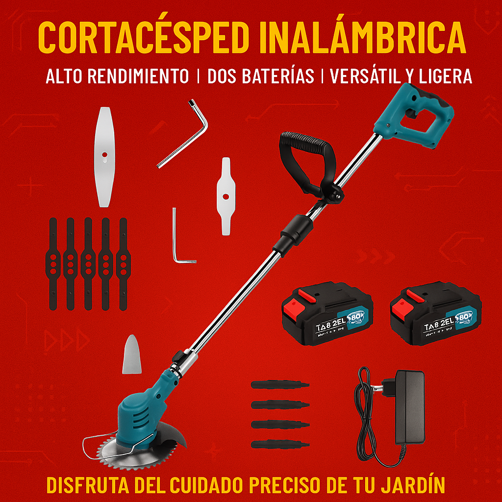 CORTACESPED INALAMBRICA 2 BATERIAS 98V
