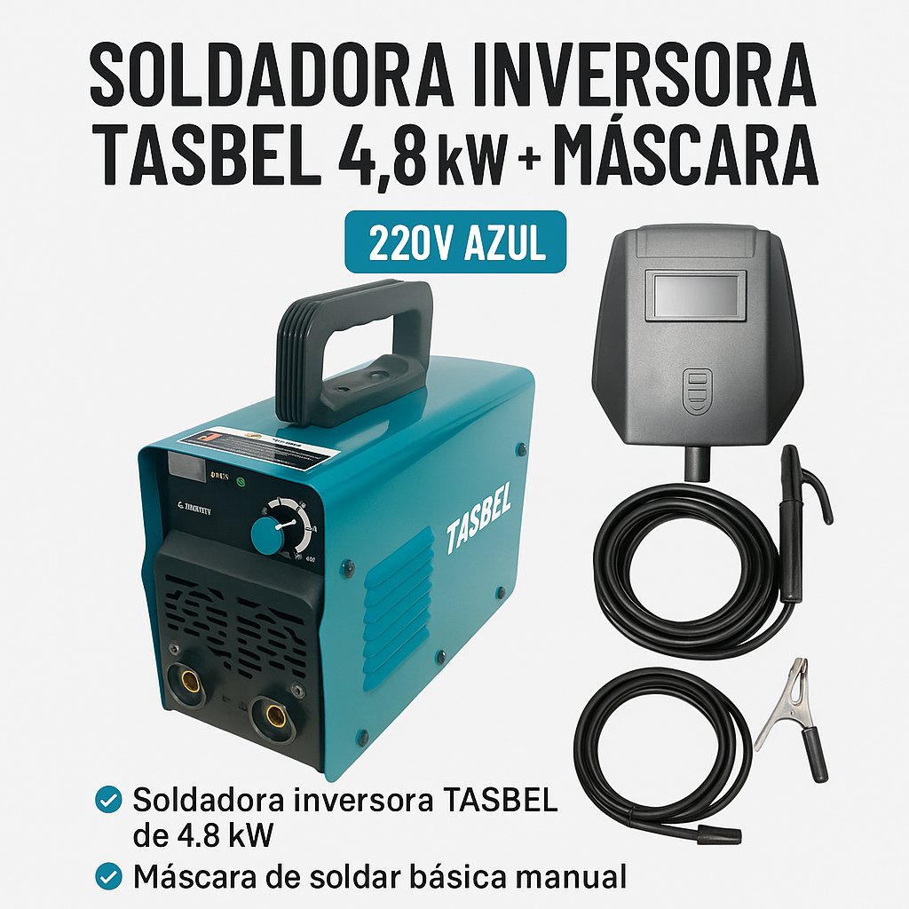 maquina de soldar 220v 48kw + mascara