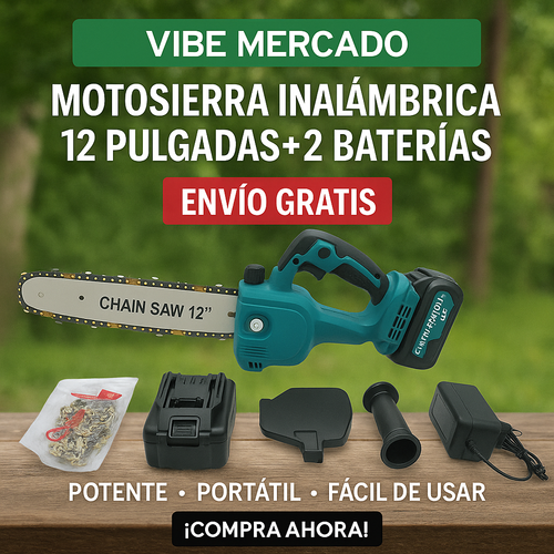 Moto Sierra inalamb 12 pulg + 2 baterias