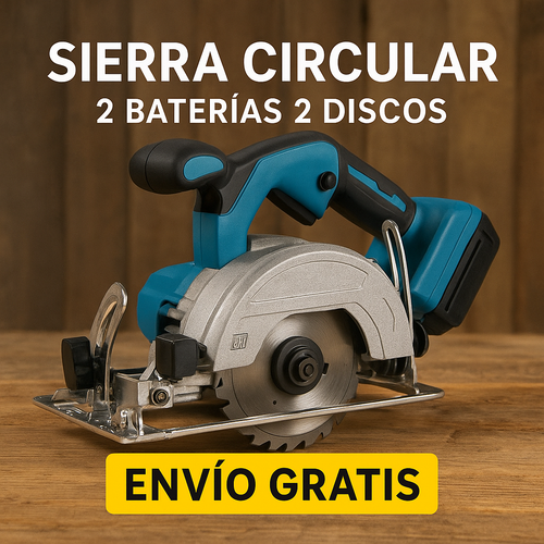 Sierra circular inalambrica + 2 baterias y 2 discos